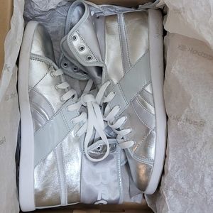 Metallic Silver Reebok Hi-Tops